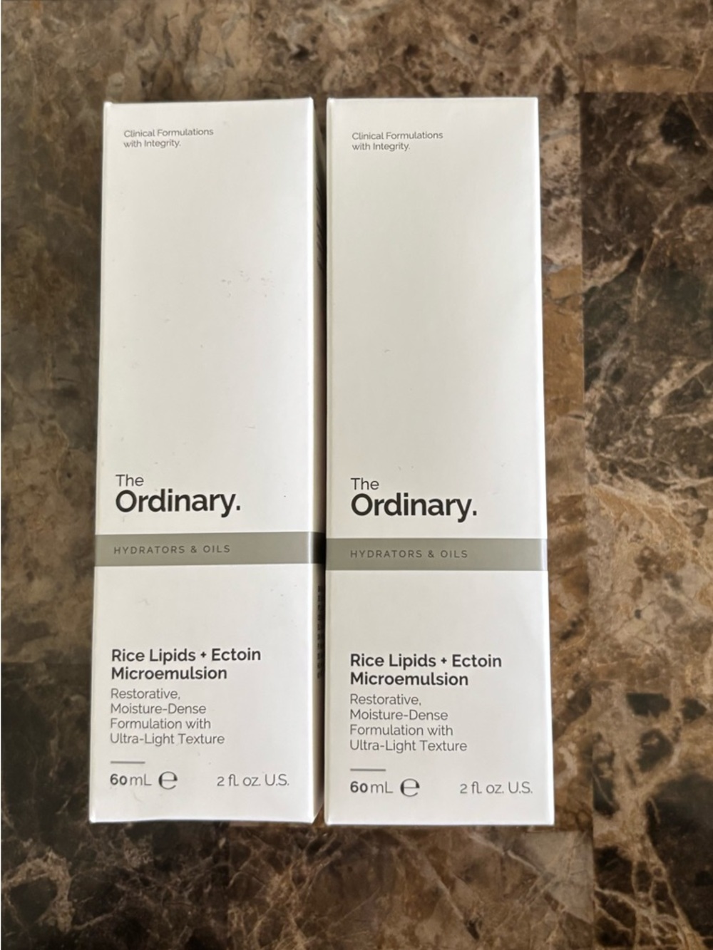 The Ordinary Rice Lipids + Ectoin Microemulsion  2 fl oz Set of 2 Skincare New